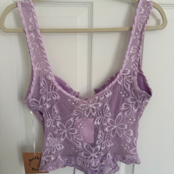 Purple Butterfly Lace Tank - Picture 2 of 2